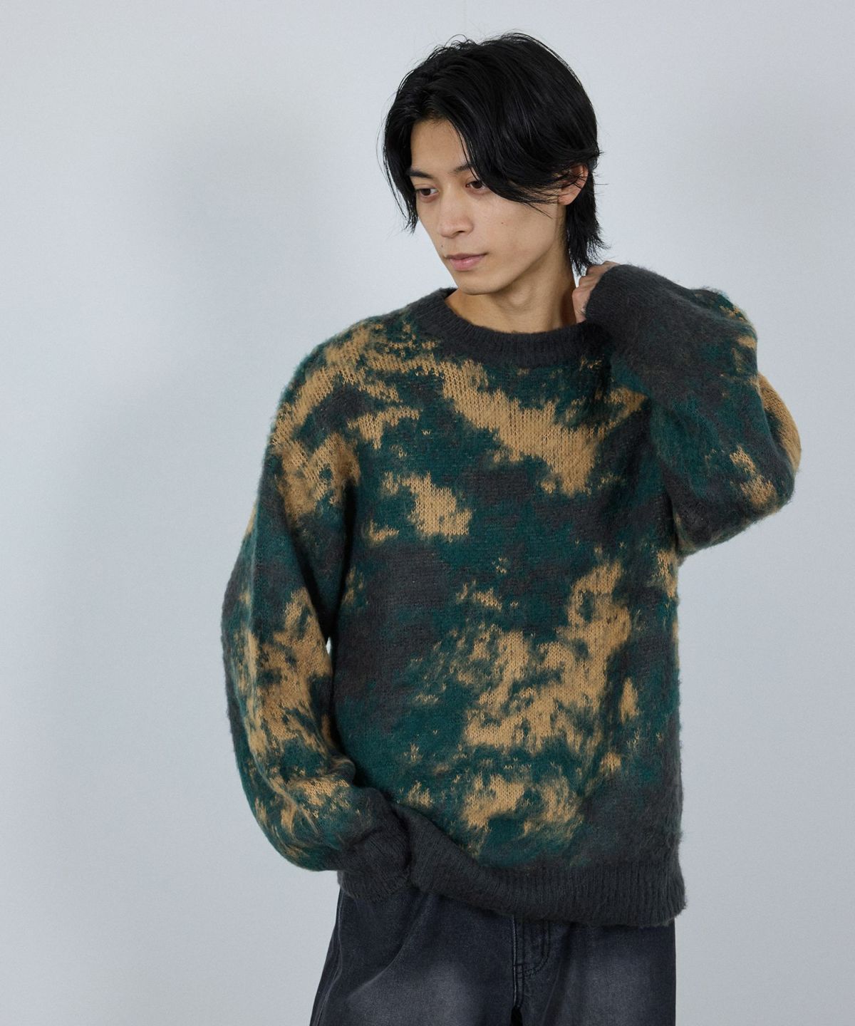 nAvy モヘヤタッチマーブルニット レディース