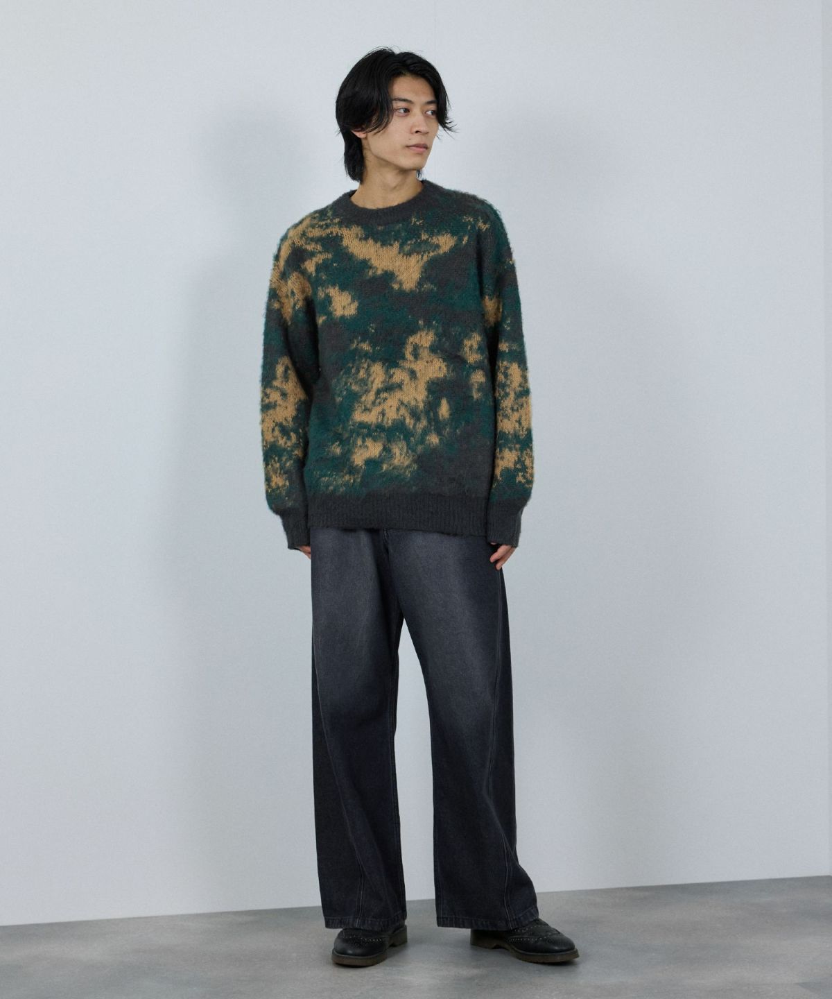 nAvy モヘヤタッチマーブルニット レディース