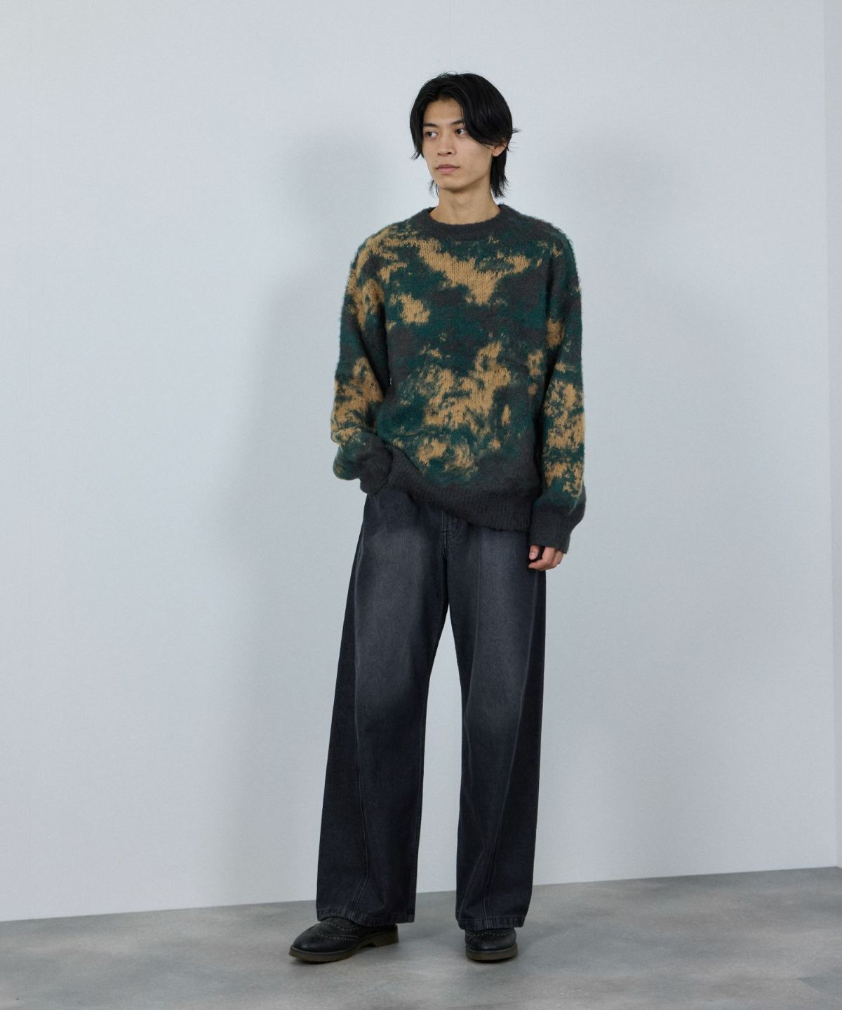 nAvy モヘヤタッチマーブルニット レディース