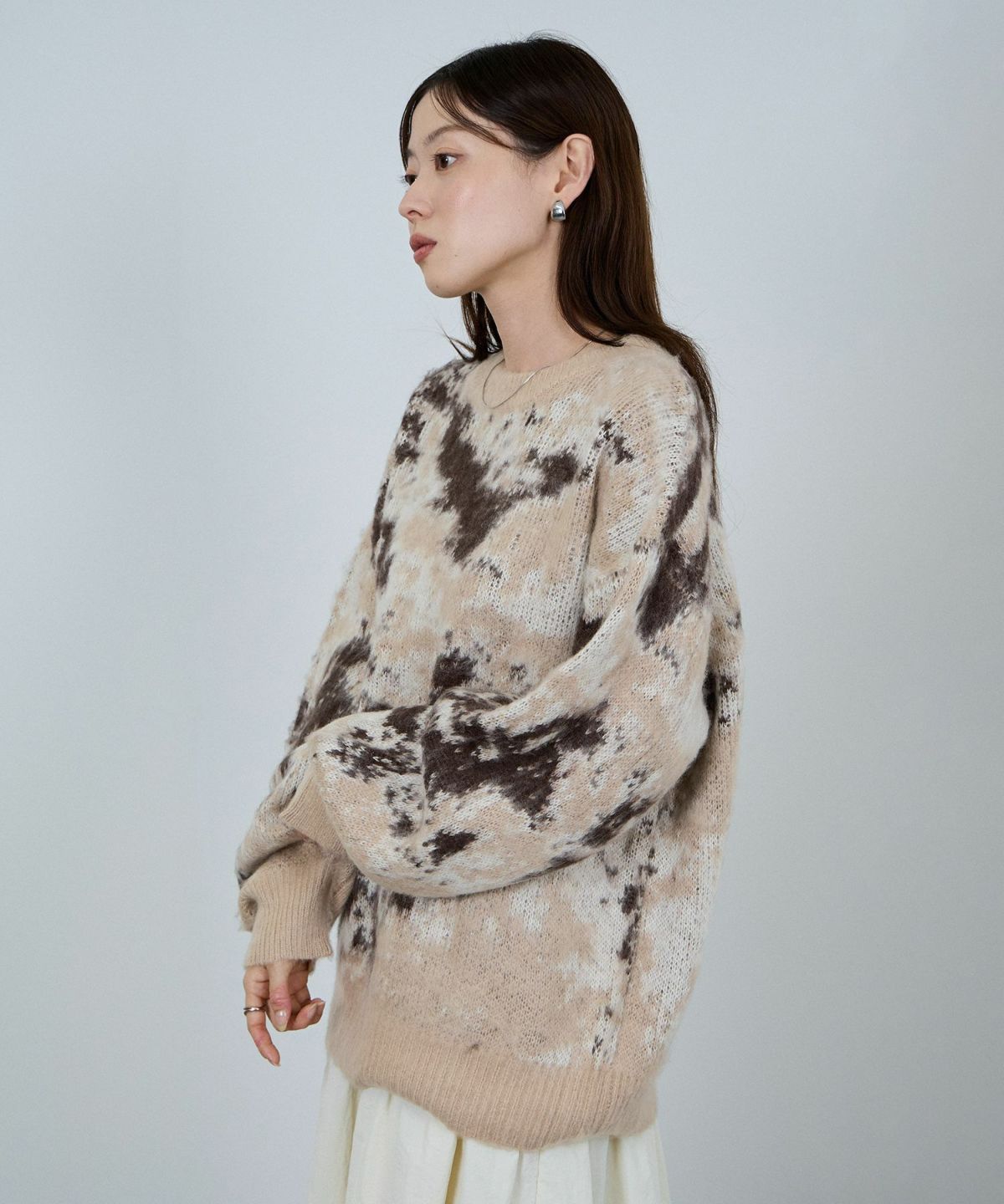 nAvy モヘヤタッチマーブルニット レディース