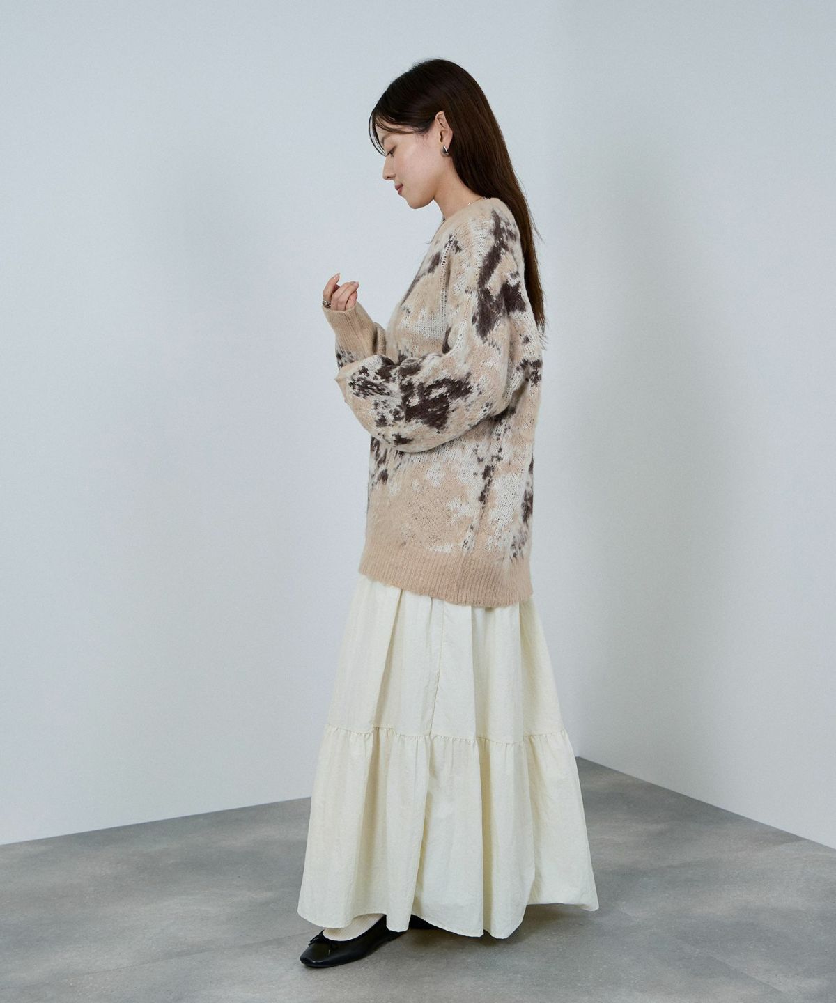 nAvy モヘヤタッチマーブルニット レディース