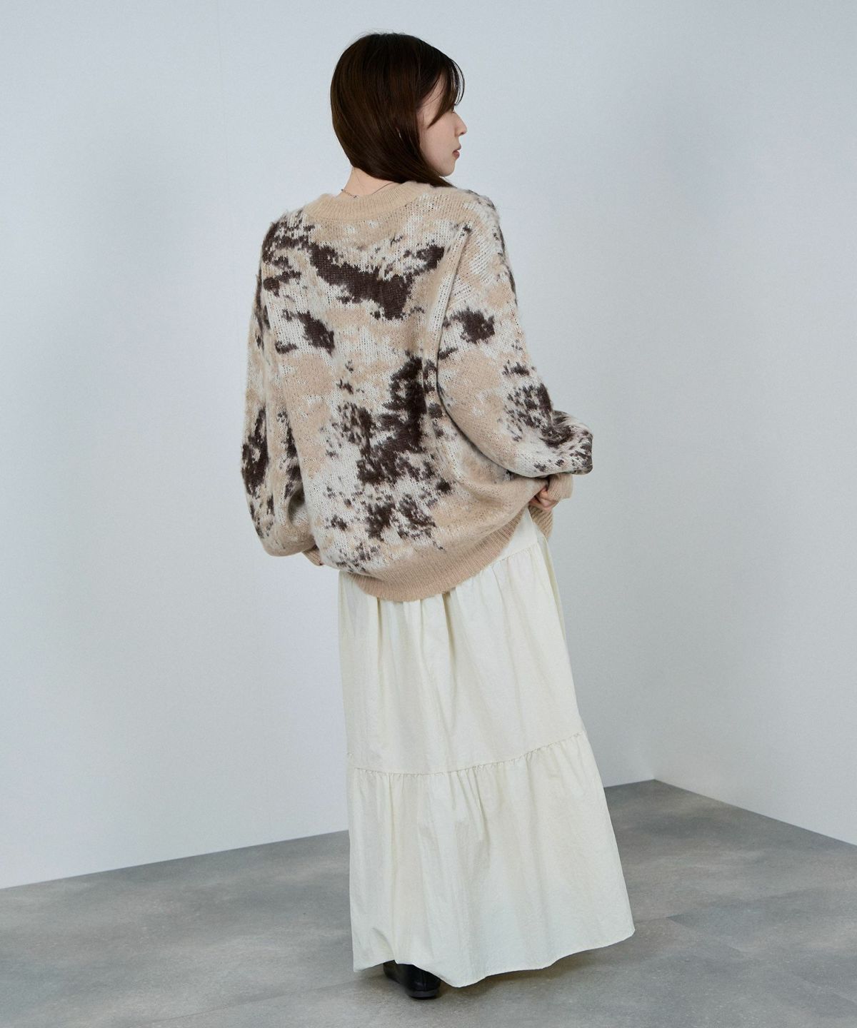 nAvy モヘヤタッチマーブルニット レディース