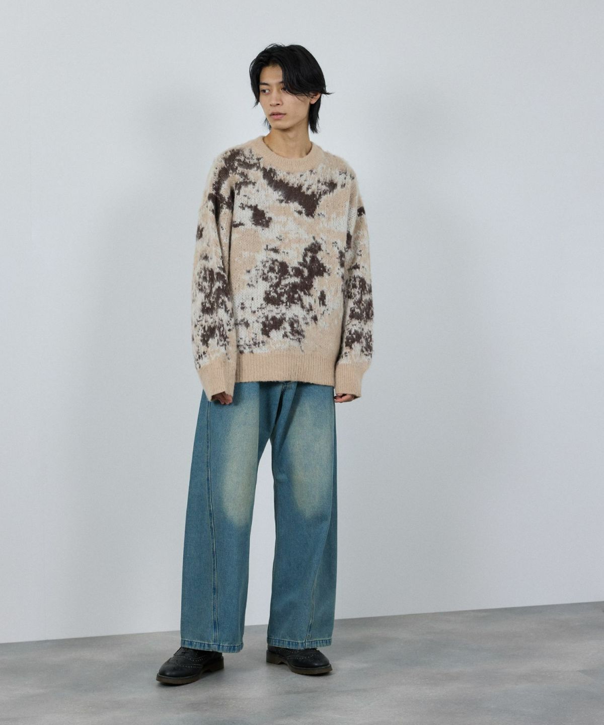 nAvy モヘヤタッチマーブルニット レディース