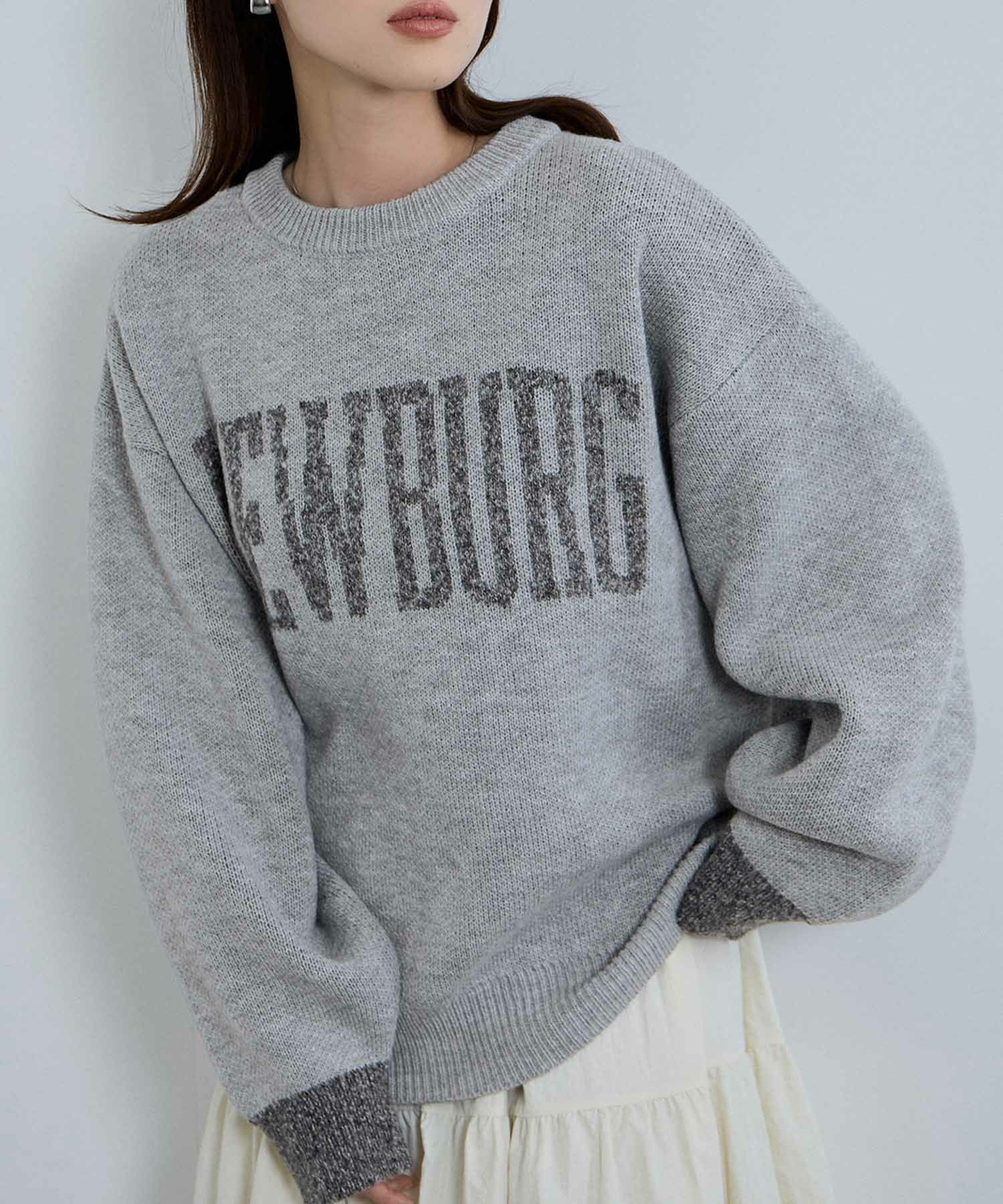 [さらに50%OFF]nAvy  ロゴジャガードワイドニット レディース商品サムネイル-2