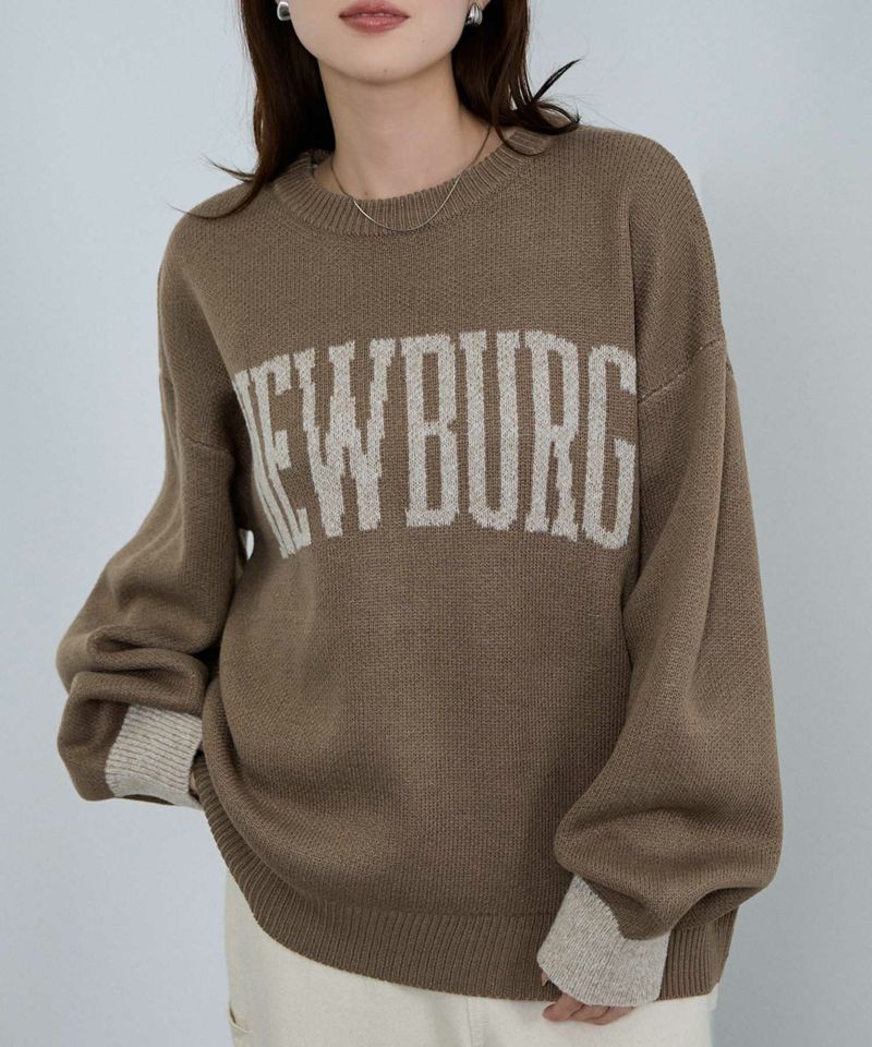 [さらに50%OFF]nAvy  ロゴジャガードワイドニット レディース商品画像-4