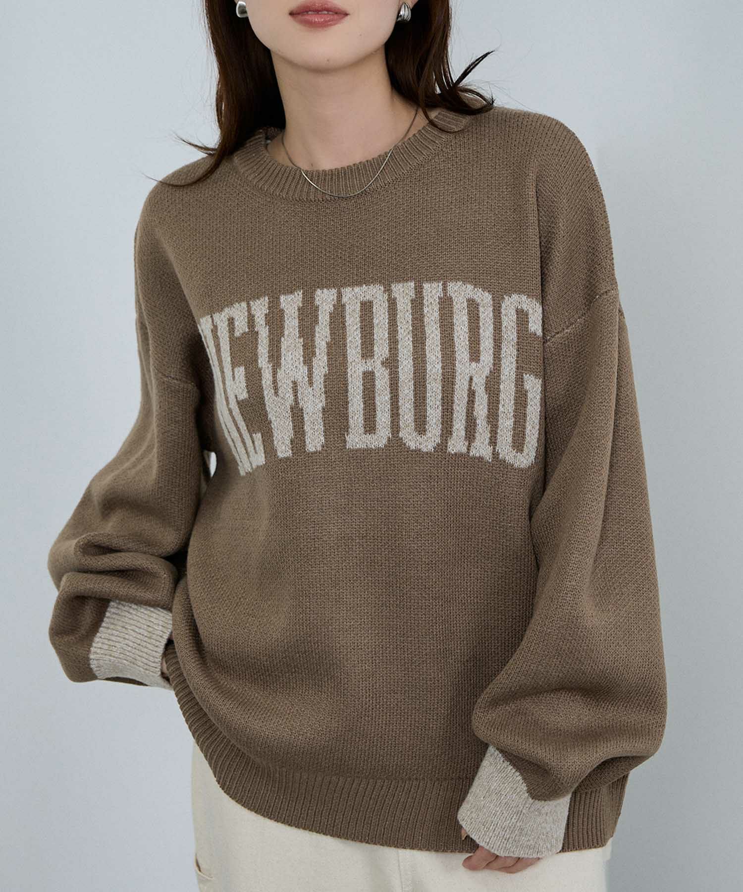 [さらに50%OFF]nAvy  ロゴジャガードワイドニット レディース商品サムネイル-4