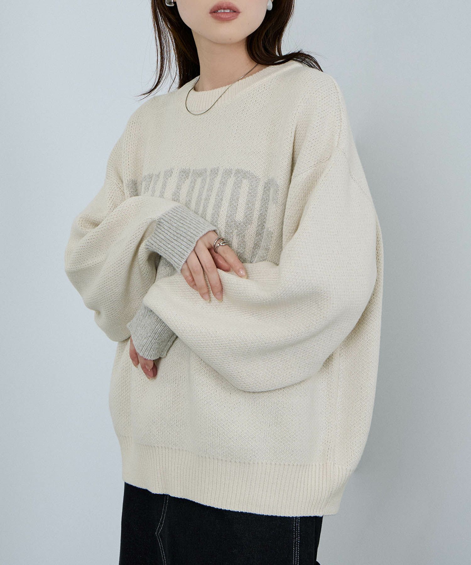 nAvy  ロゴジャガードワイドニット レディース商品サムネイル-5