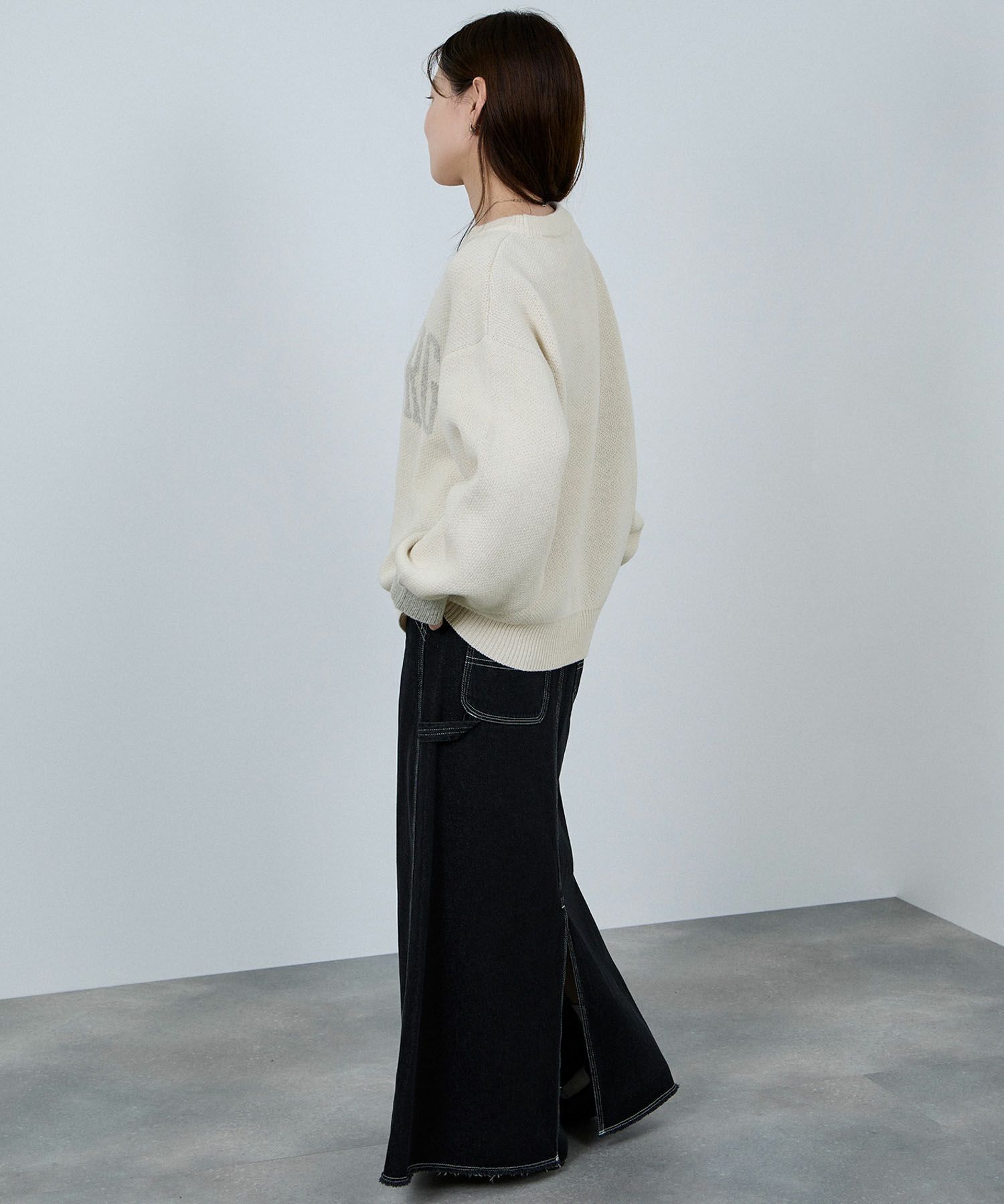 [さらに50%OFF]nAvy  ロゴジャガードワイドニット レディース商品サムネイル-8