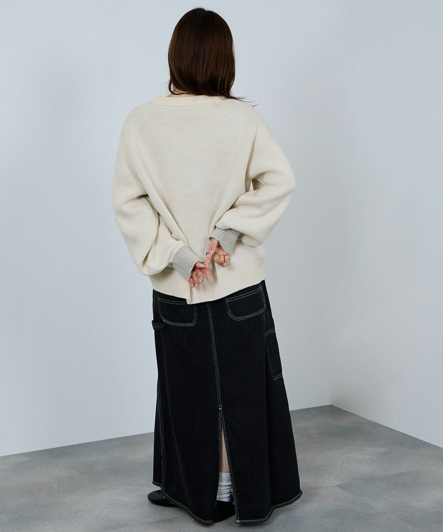 nAvy  ロゴジャガードワイドニット レディース商品画像-9