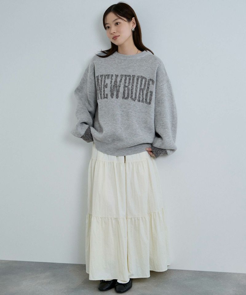 [さらに50%OFF]nAvy  ロゴジャガードワイドニット レディース商品画像-15