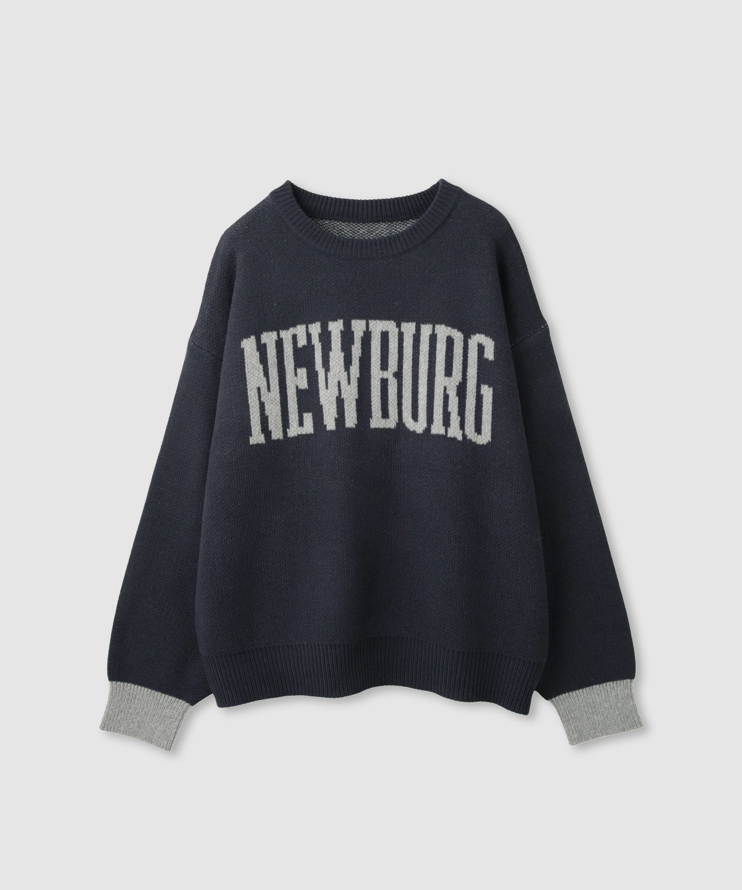 nAvy ロゴジャガードワイドニット レディース