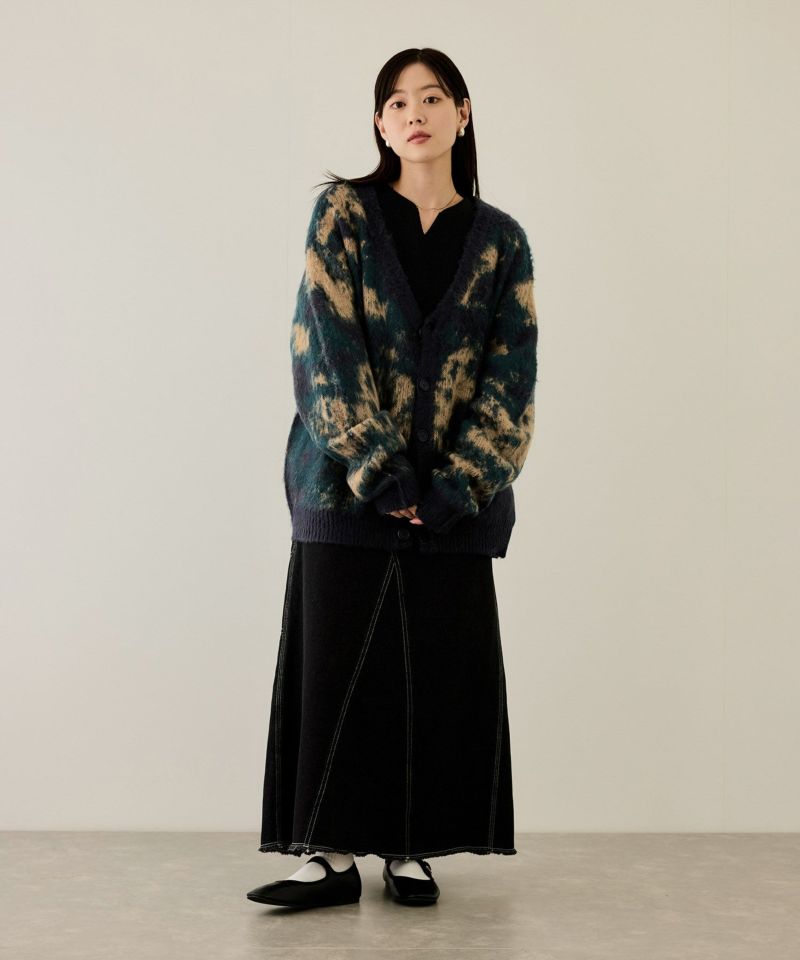 [値下げ]nAvy  モヘアタッチマーブルカーディガン レディース商品画像-7