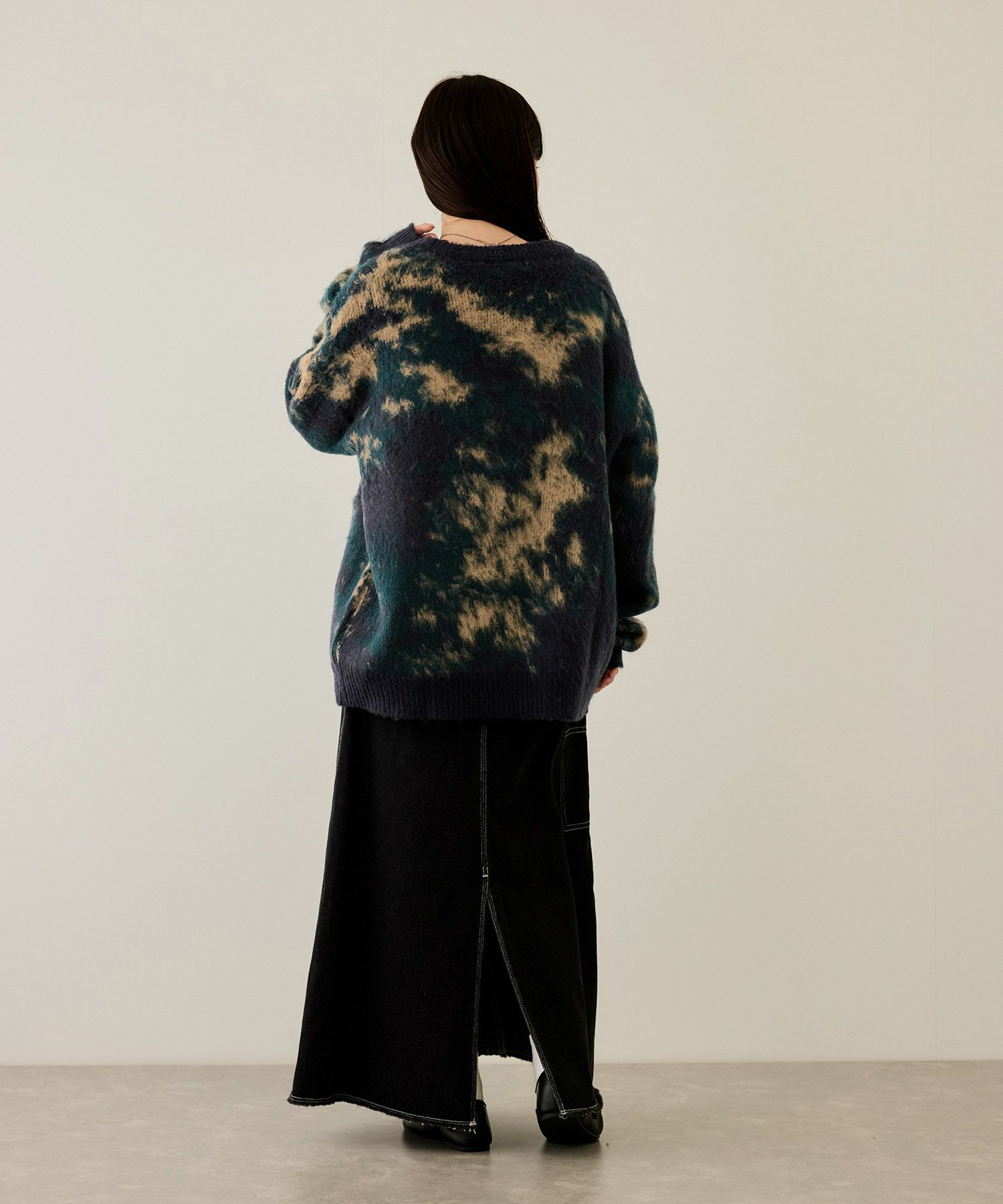 [さらに50%OFF]nAvy  モヘアタッチマーブルカーディガン レディース商品画像-9