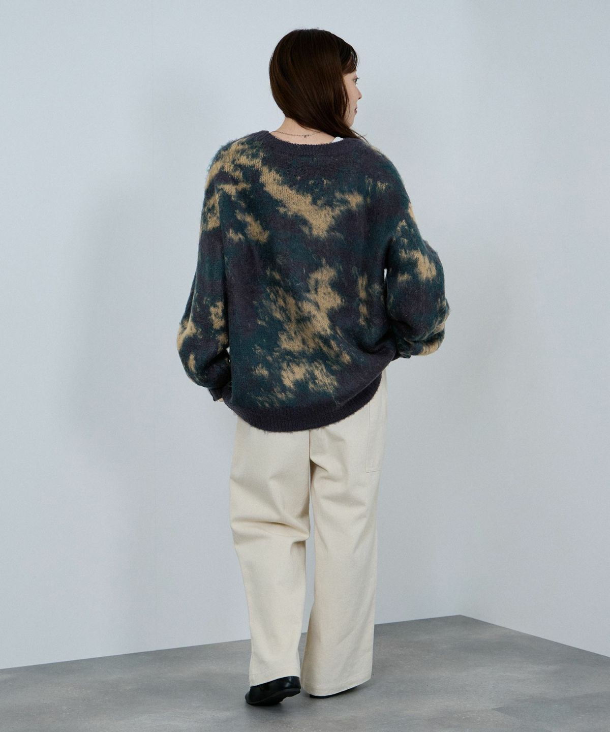 nAvy モヘアタッチマーブルカーディガン レディース