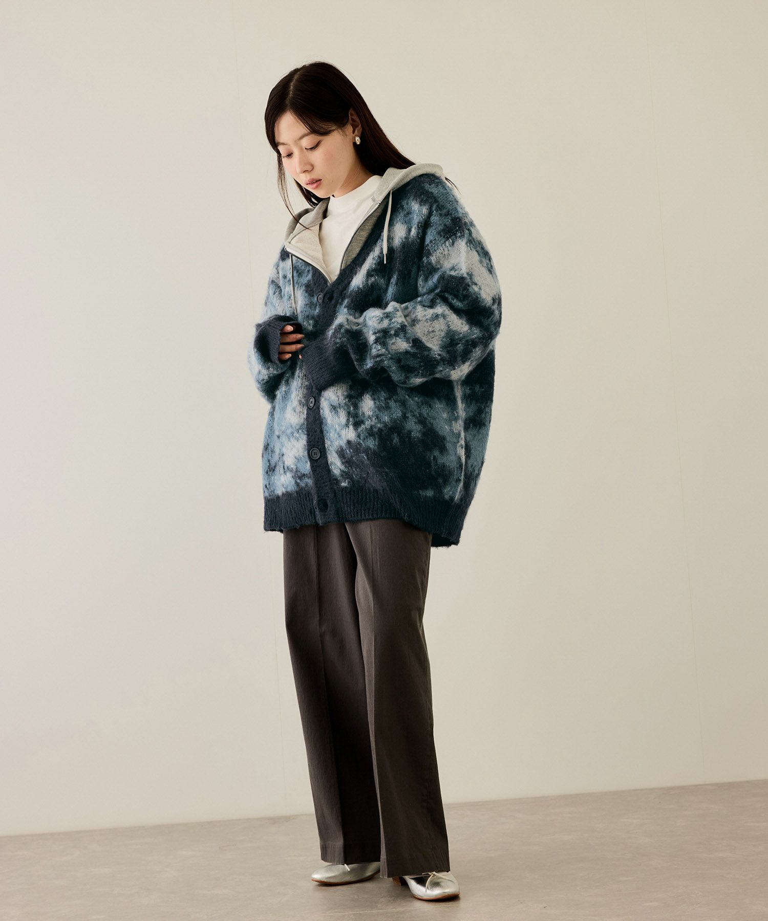 [さらに50%OFF]nAvy  モヘアタッチマーブルカーディガン レディース商品画像-13