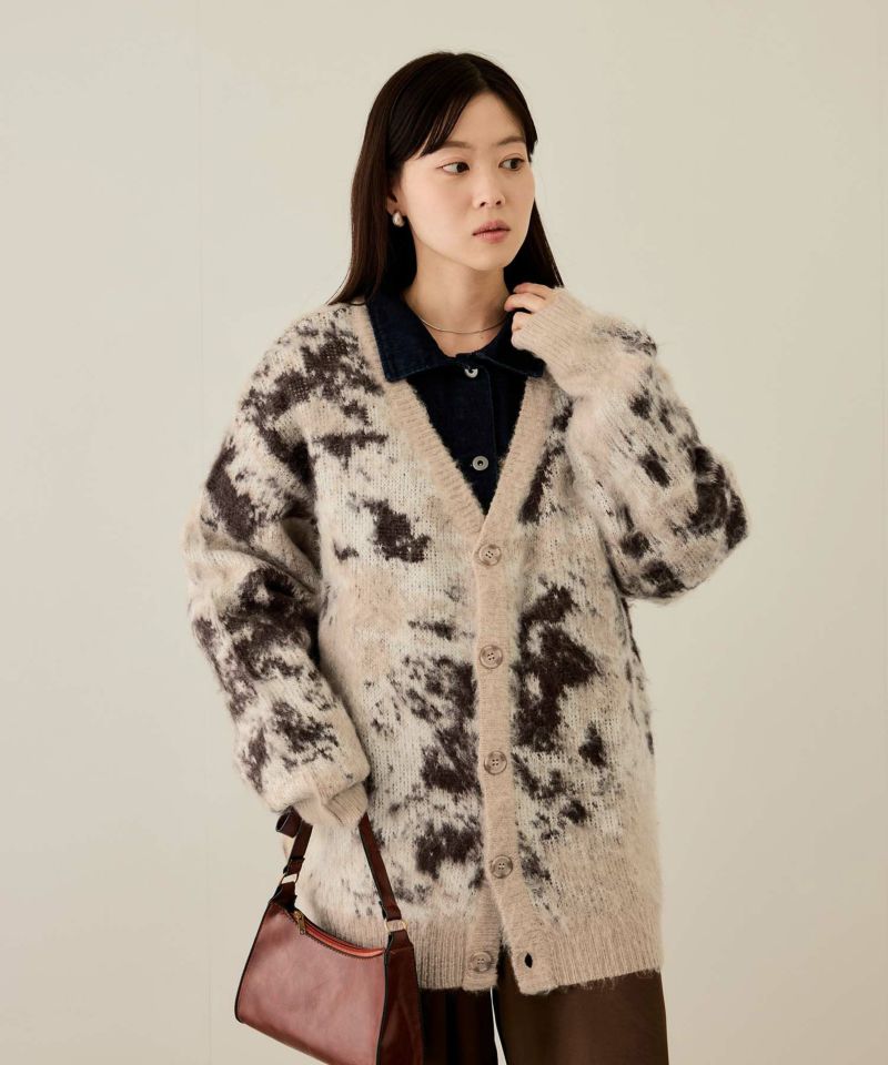 nAvy  モヘアタッチマーブルカーディガン レディース商品画像-14