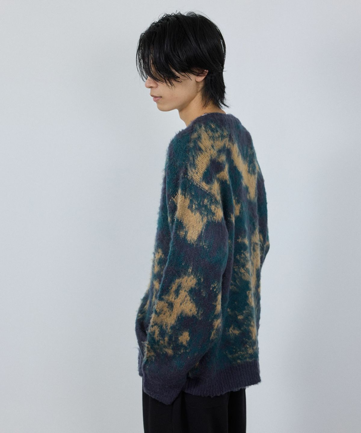 nAvy モヘアタッチマーブルカーディガン レディース