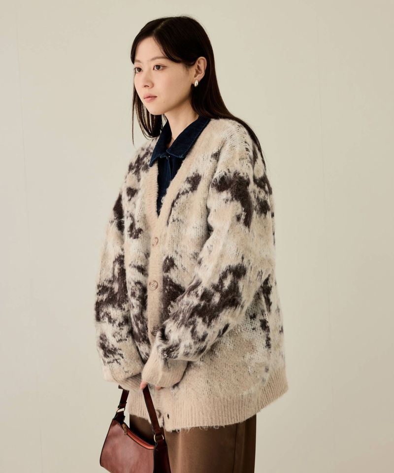 [値下げ]nAvy  モヘアタッチマーブルカーディガン レディース商品画像-16