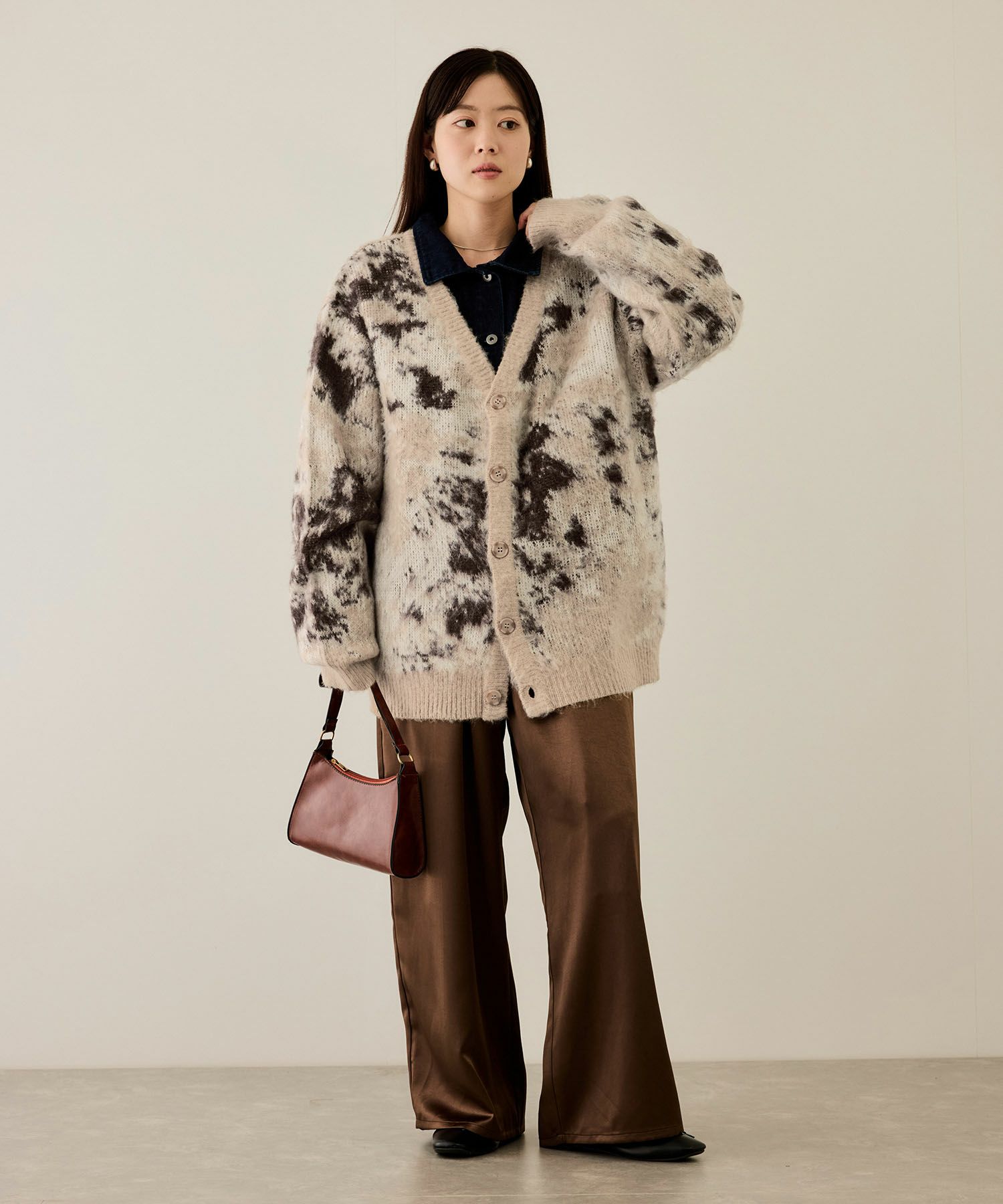 [さらに50%OFF]nAvy  モヘアタッチマーブルカーディガン レディース商品画像-17