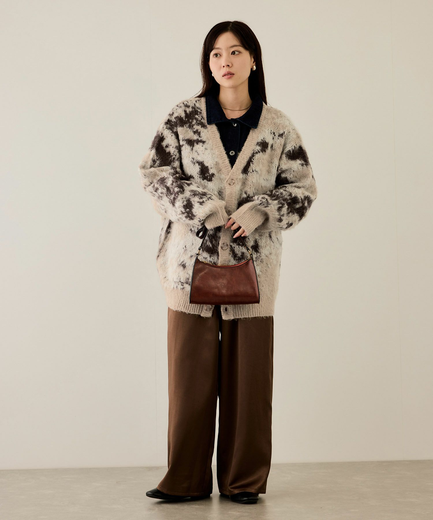 [さらに50%OFF]nAvy  モヘアタッチマーブルカーディガン レディース商品画像-18