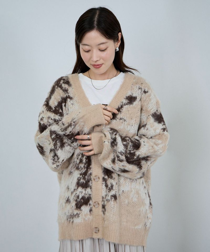 nAvy  モヘアタッチマーブルカーディガン レディース商品画像-24