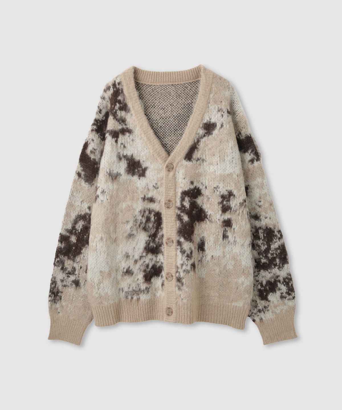 nAvy モヘアタッチマーブルカーディガン レディース