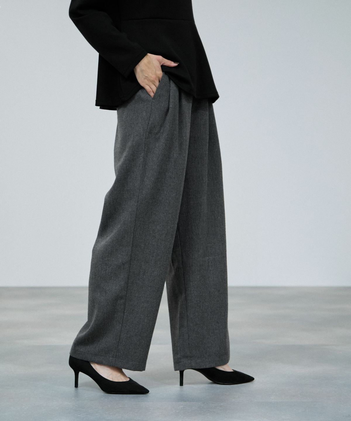 milli de l'air オーセンティックツイードタックパンツ レディース