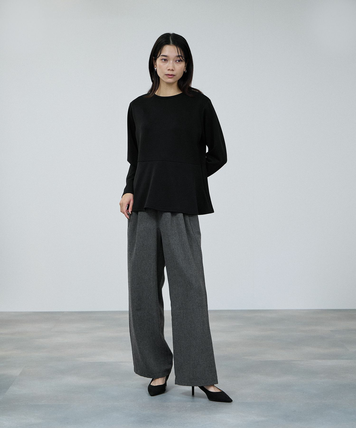 milli de l'air オーセンティックツイードタックパンツ レディース