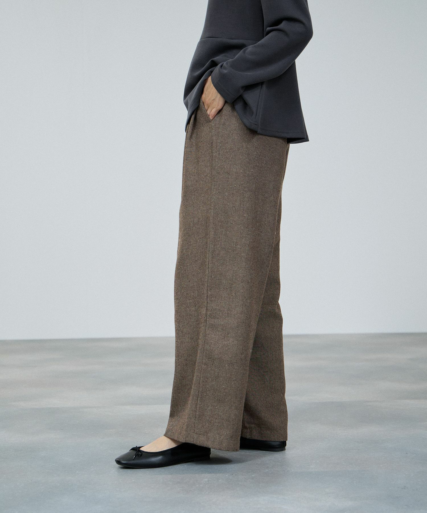 milli de l'air オーセンティックツイードタックパンツ レディース