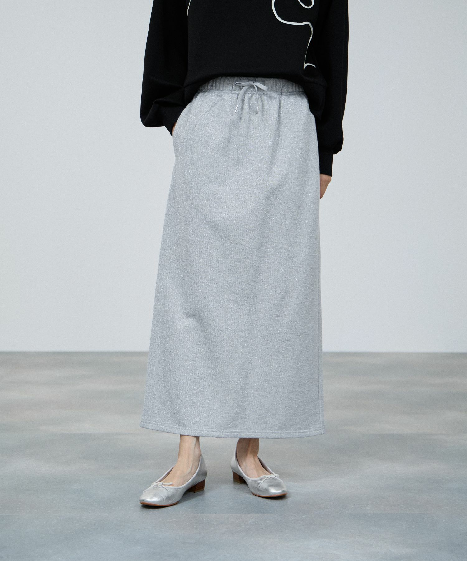 milli de l'air  ラメ裏毛Iラインスカート レディース商品画像-1