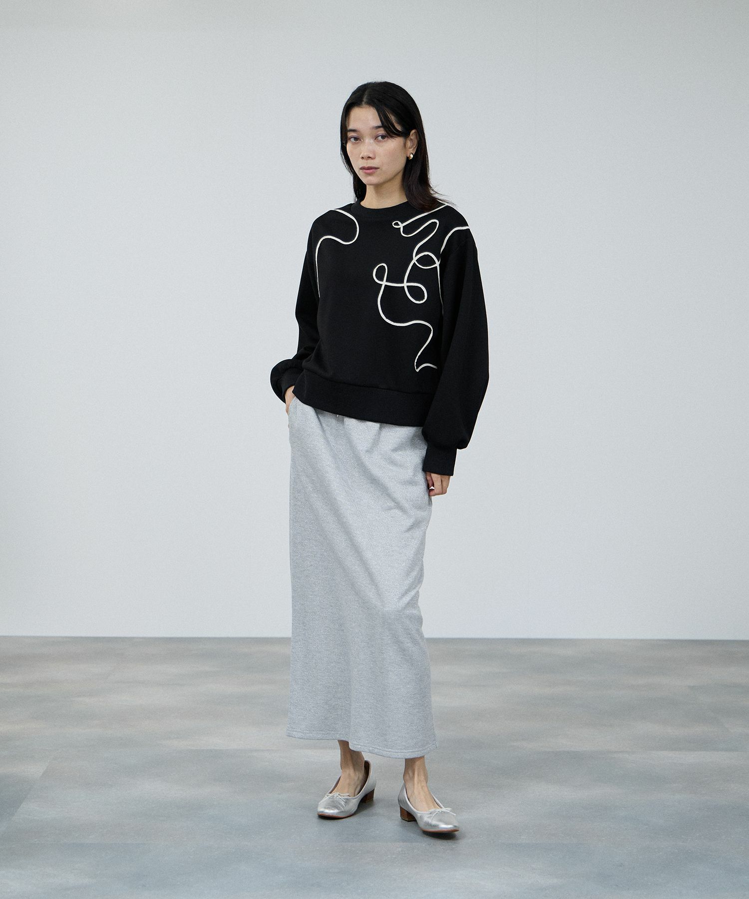 milli de l'air  ラメ裏毛Iラインスカート レディース商品画像-3