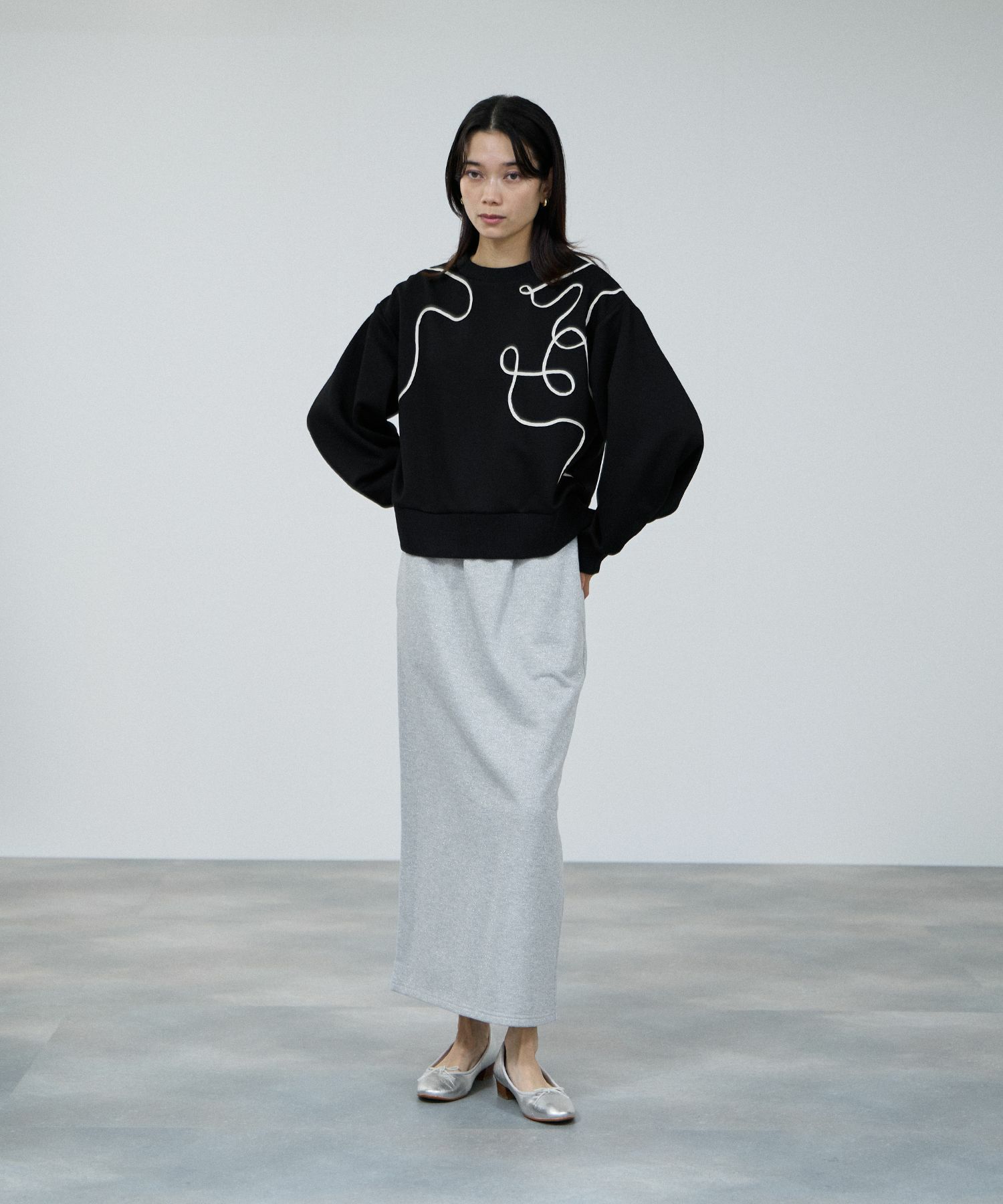 milli de l'air  ラメ裏毛Iラインスカート レディース商品画像-4