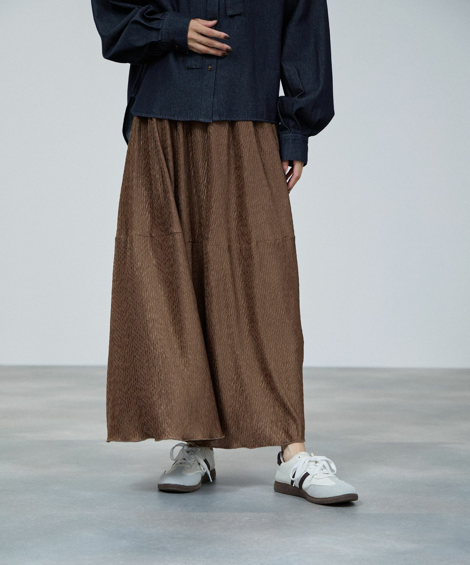 milli de l'air イレギュラープリーツスカート レディース