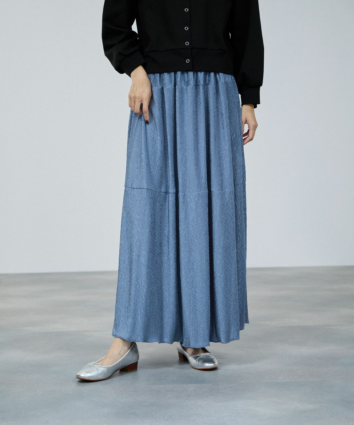 milli de l'air イレギュラープリーツスカート レディース