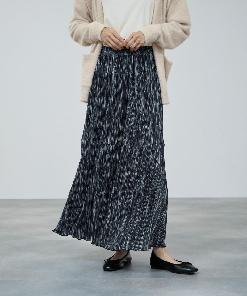 milli de l'air  ニュアンス柄プリーツフレアスカート レディース商品画像-1