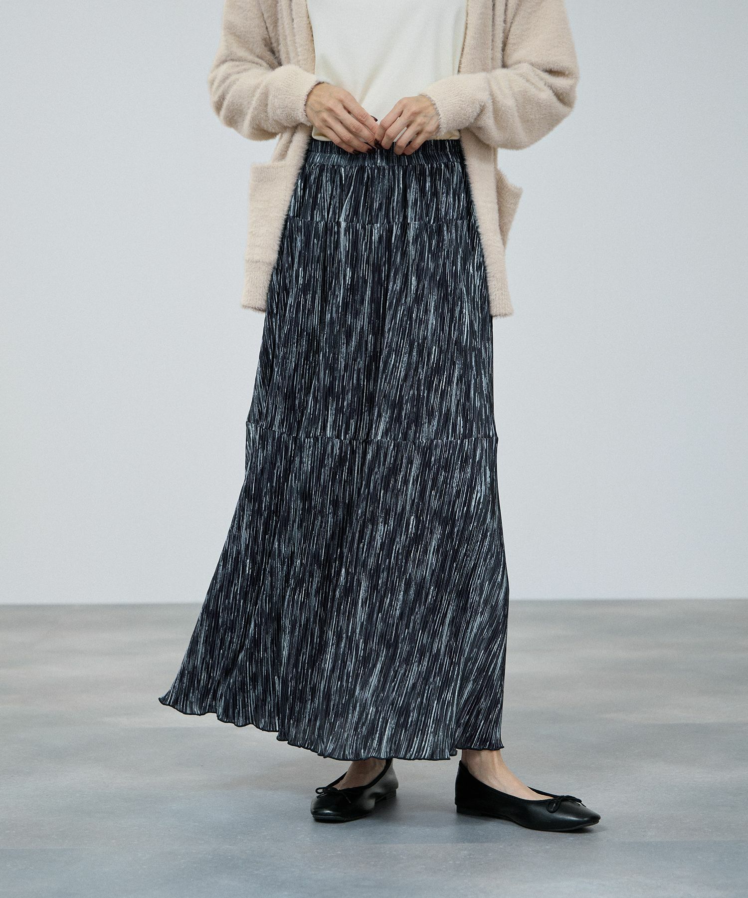 milli de l'air  ニュアンス柄プリーツフレアスカート レディース商品サムネイル-1