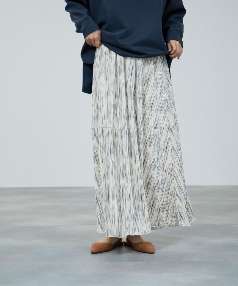 [値下げ]milli de l'air  ニュアンス柄プリーツフレアスカート レディース商品画像-2