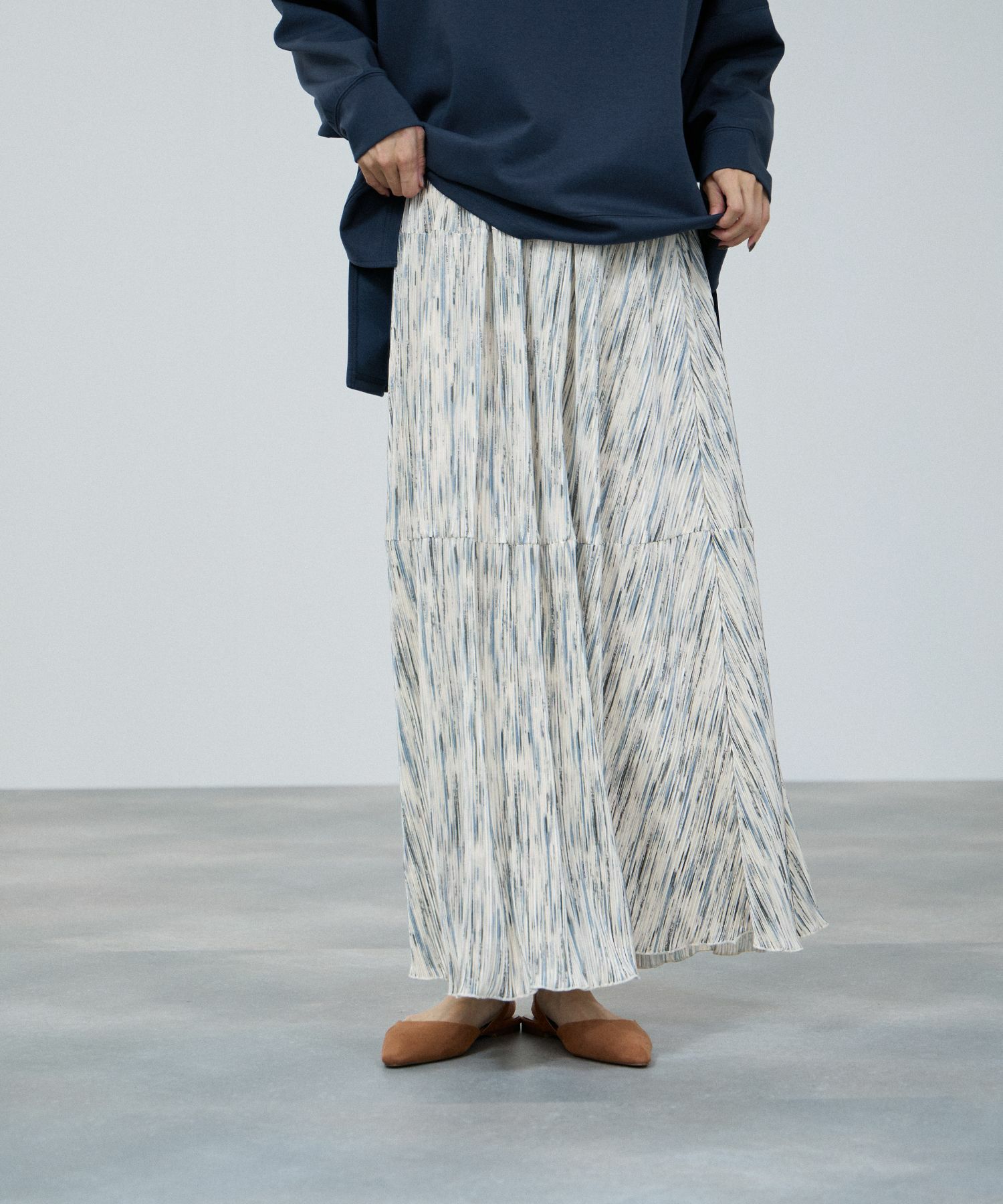 milli de l'air  ニュアンス柄プリーツフレアスカート レディース商品サムネイル-2