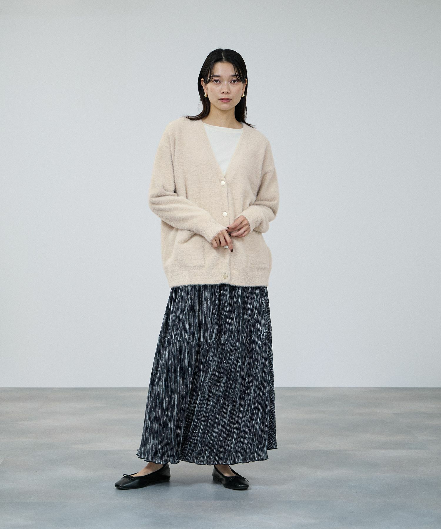 [値下げ]milli de l'air  ニュアンス柄プリーツフレアスカート レディース商品サムネイル-5