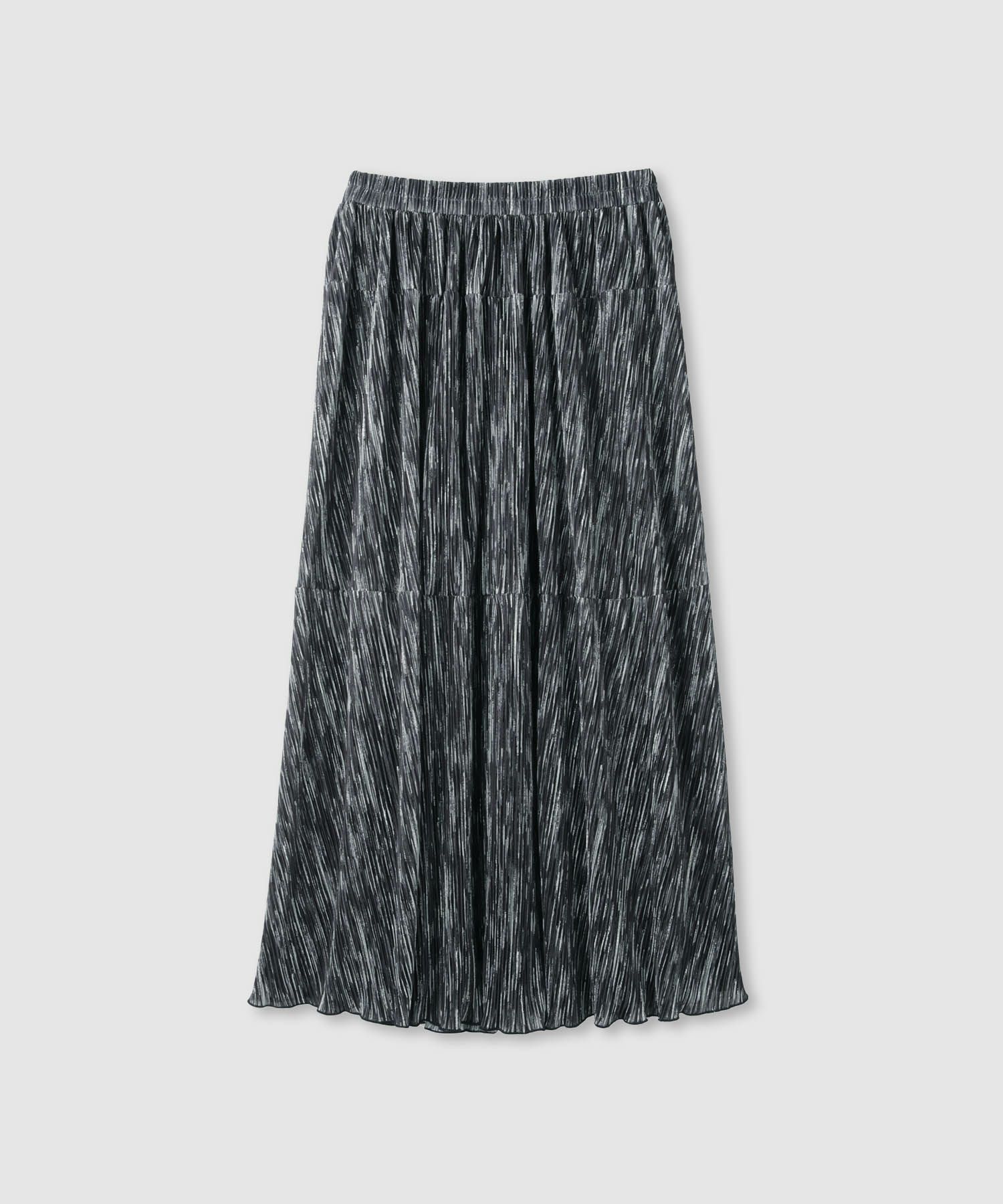 milli de l'air ニュアンス柄プリーツフレアスカート レディース