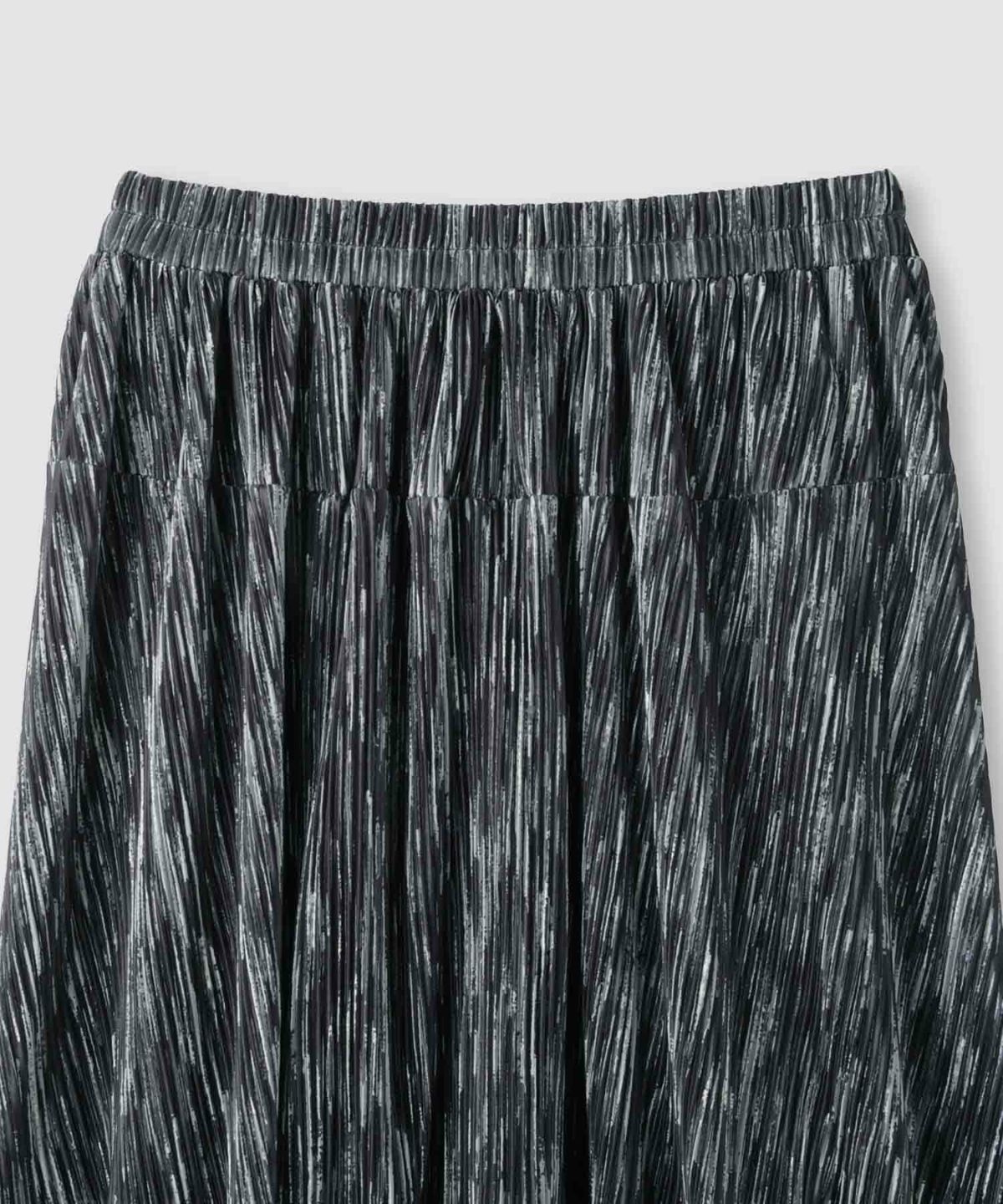 milli de l'air ニュアンス柄プリーツフレアスカート レディース