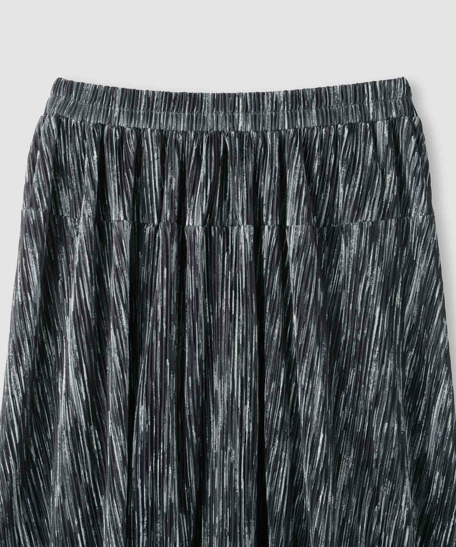 milli de l'air ニュアンス柄プリーツフレアスカート レディース