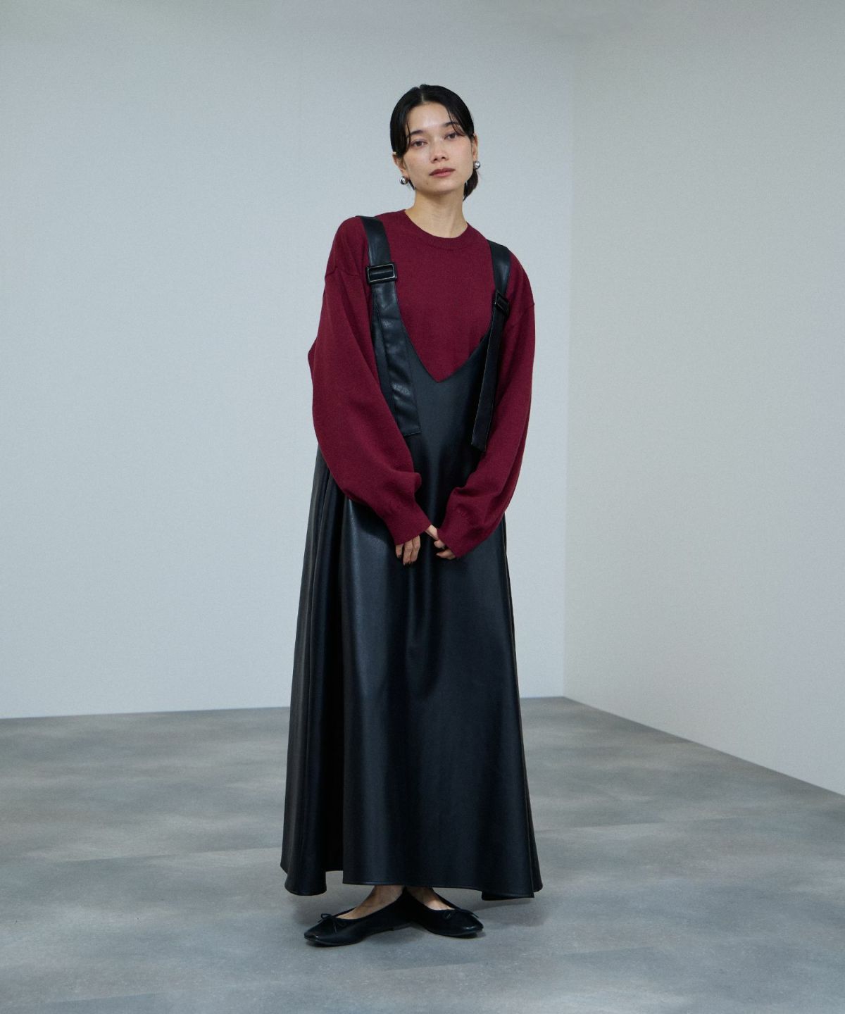 milli de l'air ソフト合皮ジャンパースカート レディース