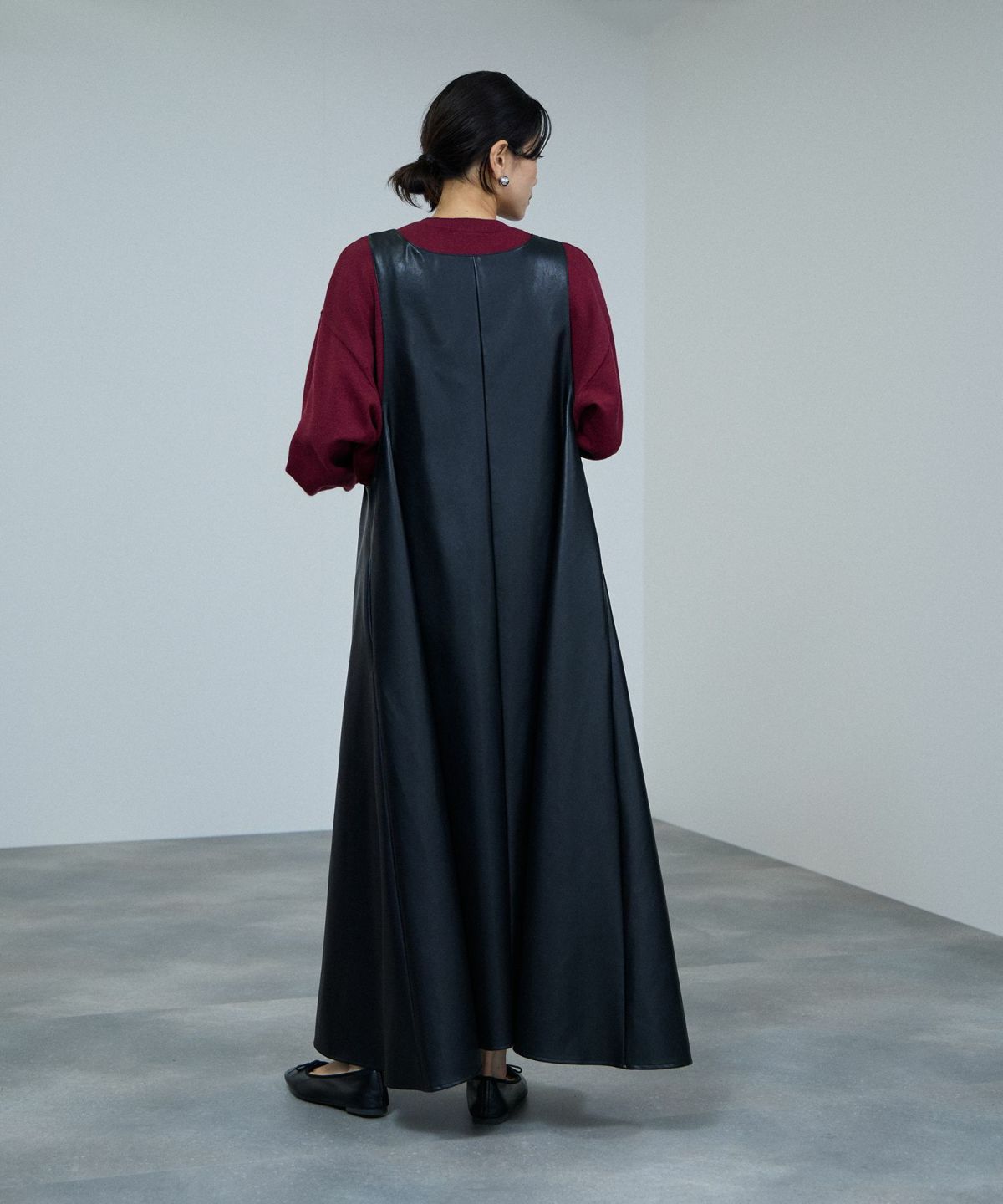 milli de l'air ソフト合皮ジャンパースカート レディース