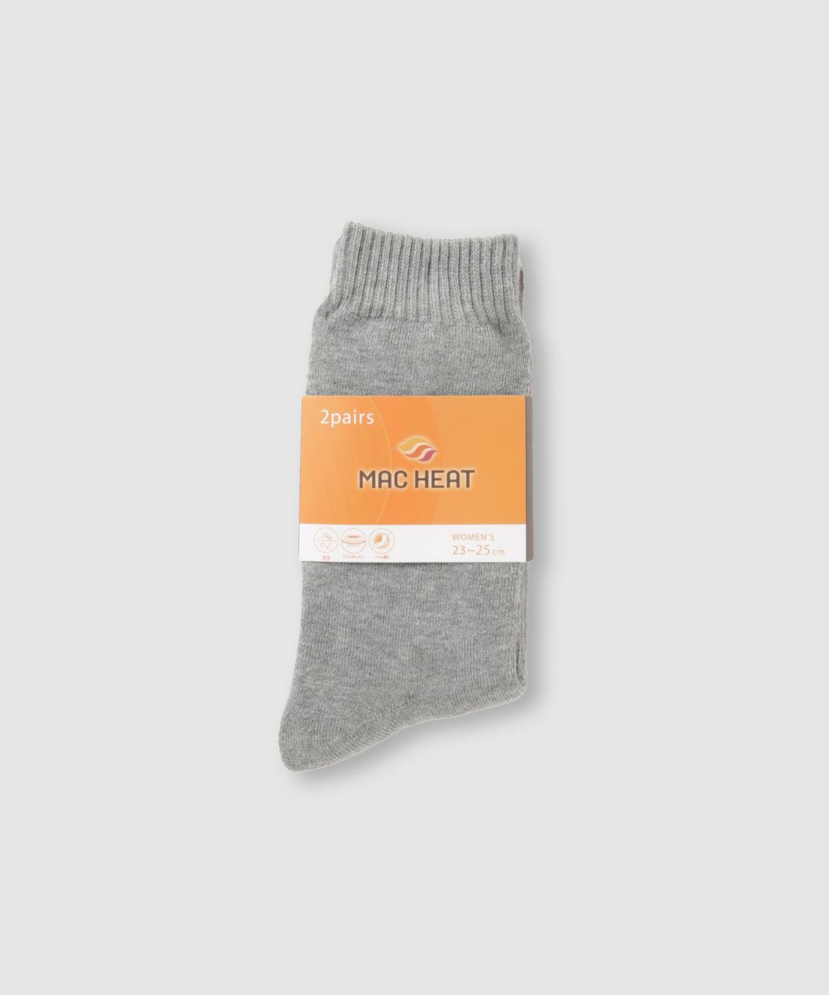 nAvy MAC HEAT クルーソックス 無地ミックス 2足組 レディース
