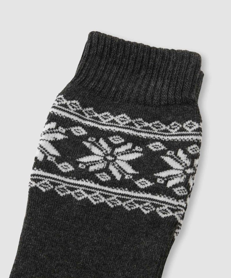 nAvy  MAC HEAT クルーソックス 雪柄 2足組 レディース商品画像-3