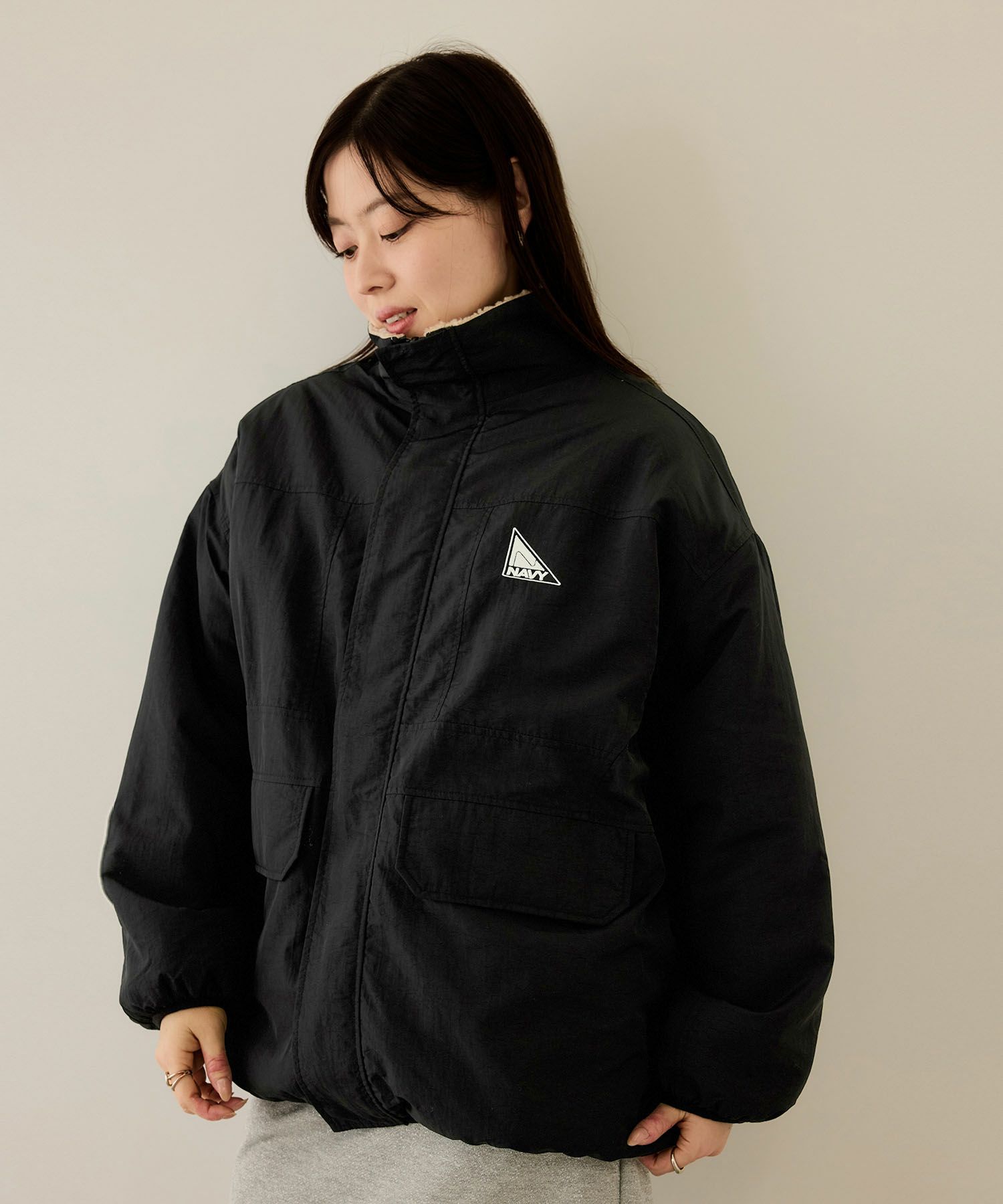 [最終さらに50%OFF]NAVY  裏ボアリバーシブルブルゾン レディース商品サムネイル-6