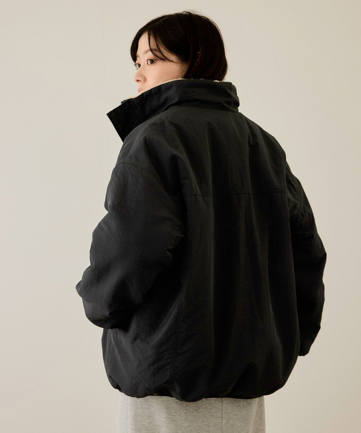 NAVY 裏ボアリバーシブルブルゾン レディース