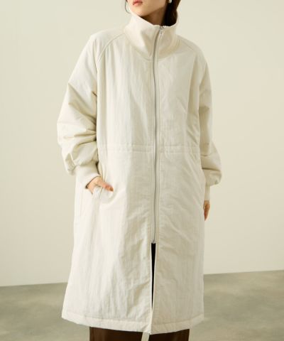 NAVY 中綿リブ襟コート レディース