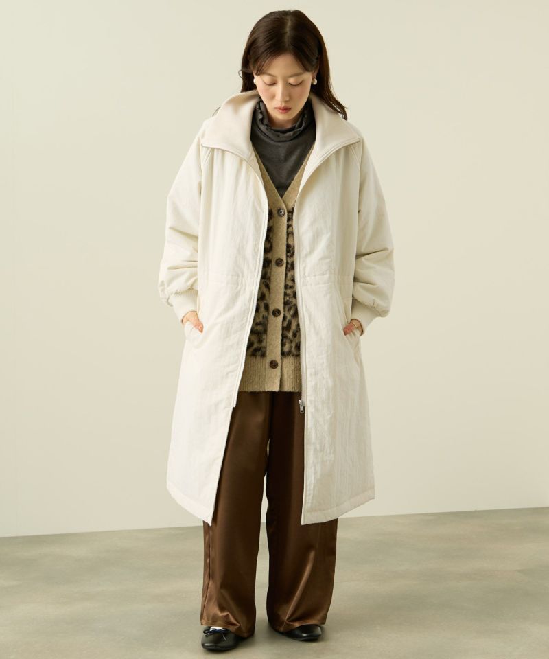 [最終さらに50%OFF]NAVY  中綿リブ襟コート レディース商品画像-7